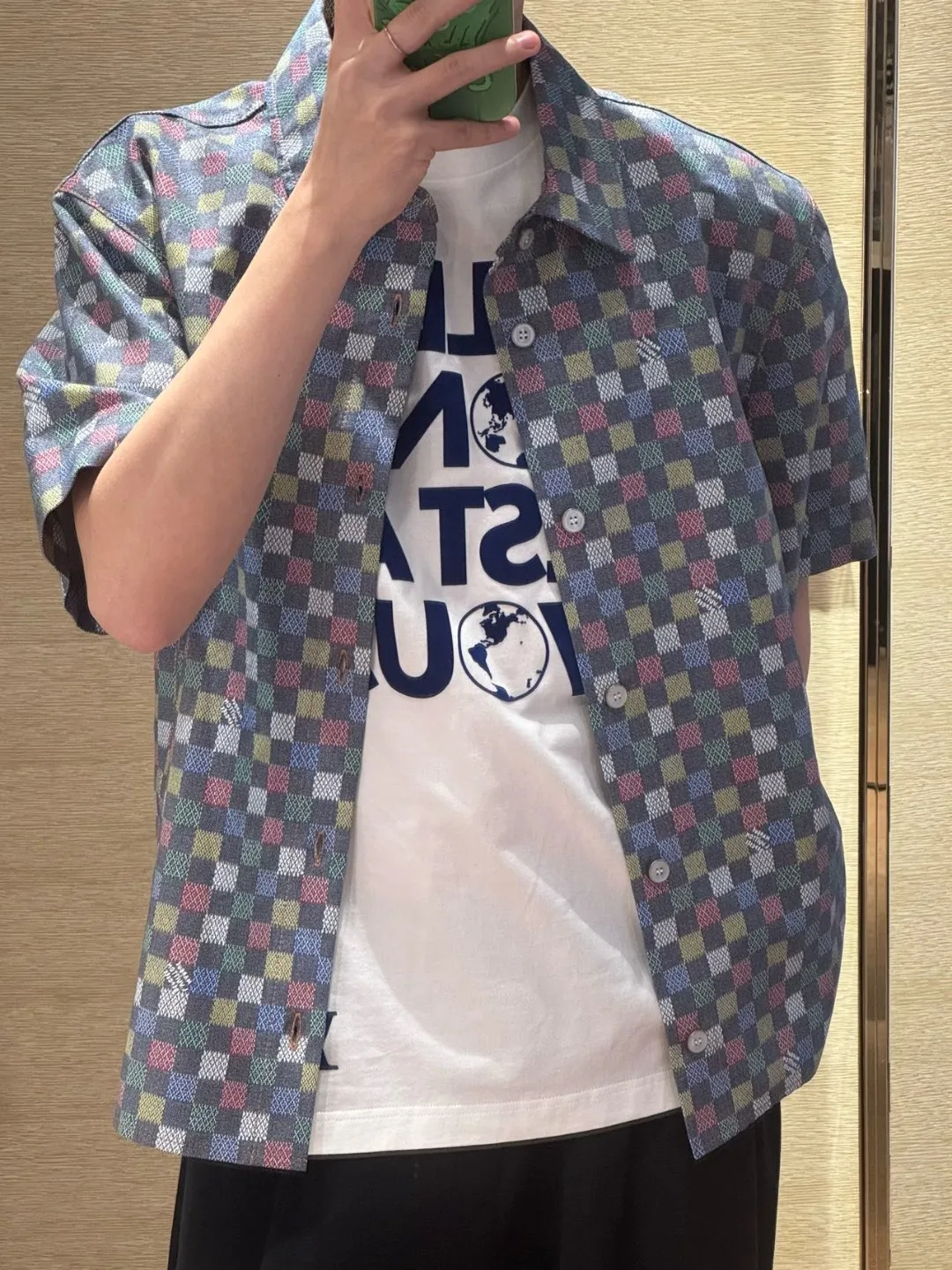 Louis Vuitton/Louis Vuitton 25ss earth flocked short sleeves